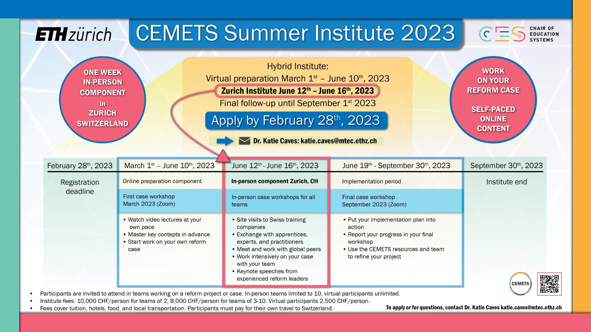 Enlarged view: CEMETS summer institute flier 2023